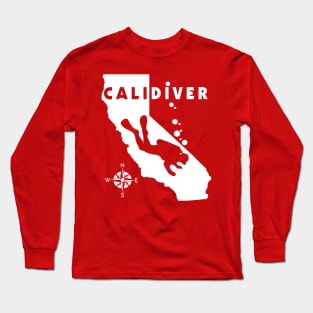 Vintage California Scuba Dive CaliDiver Dive Flag Scuba Diver Long Sleeve T-Shirt